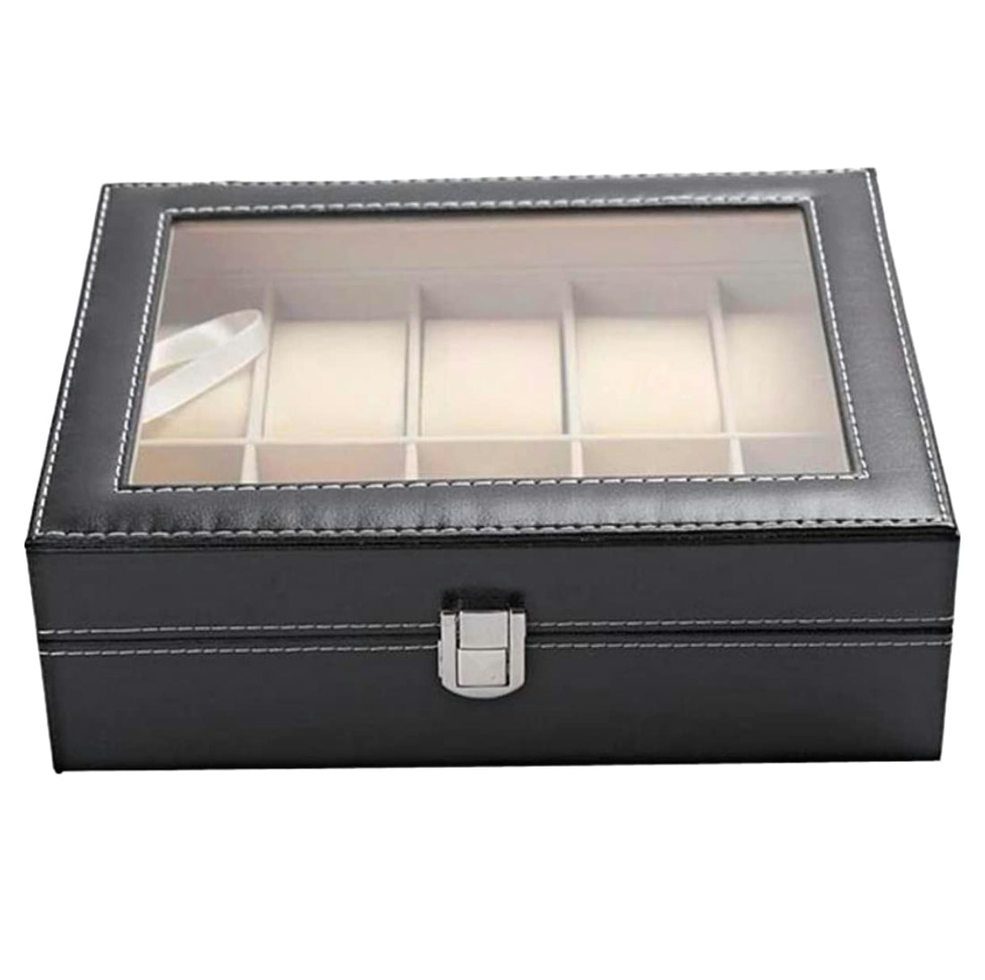 Men's jewelry box High-grade 12 Compartment wood watch box organizer case black