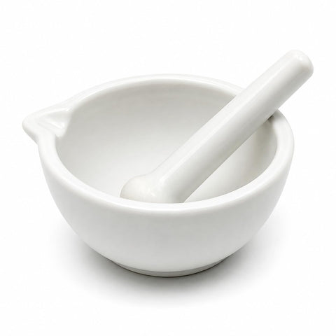 12cm White Ceramic Mortar and Pestle for Laboratories and Laboratories – Mortar and Pestle 12cm