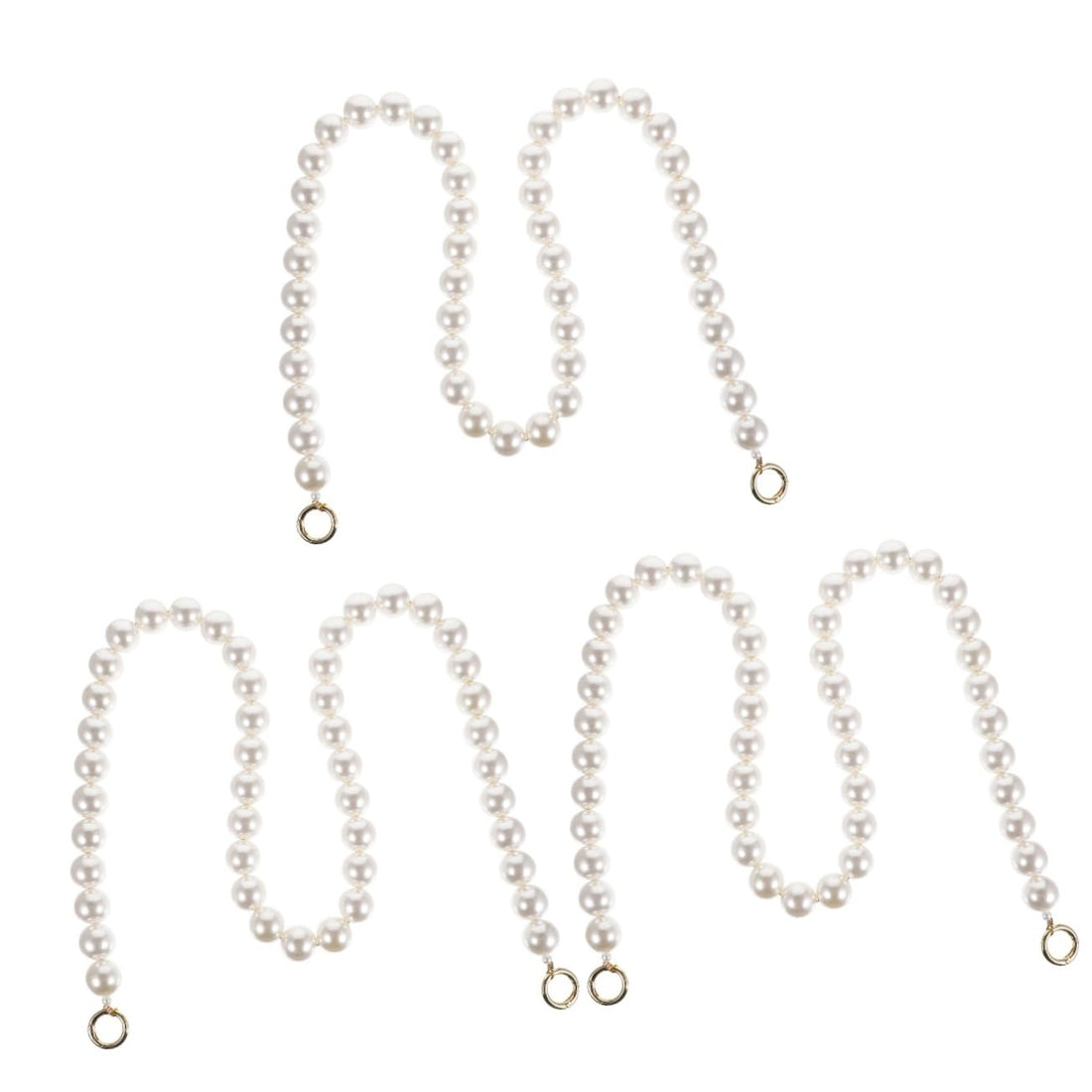 SHERCHPRY 3pcs Pearl Chain Wallet With Chain Strap Gold Wallet Chain Pearl Bag Chain Belt Pearl Bag Extender Chain Grip For Plastic Shoulder Bag Keychain