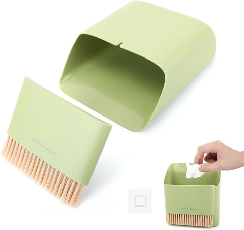 2-in-1 Mini Dustpan and Desktop Trash Basket with Cleaning Brush, Compact Table Cleaning Set for Home, Office, Desk, Kitchen Counter, Study Area, Small Waste Collection, 1 Piece
