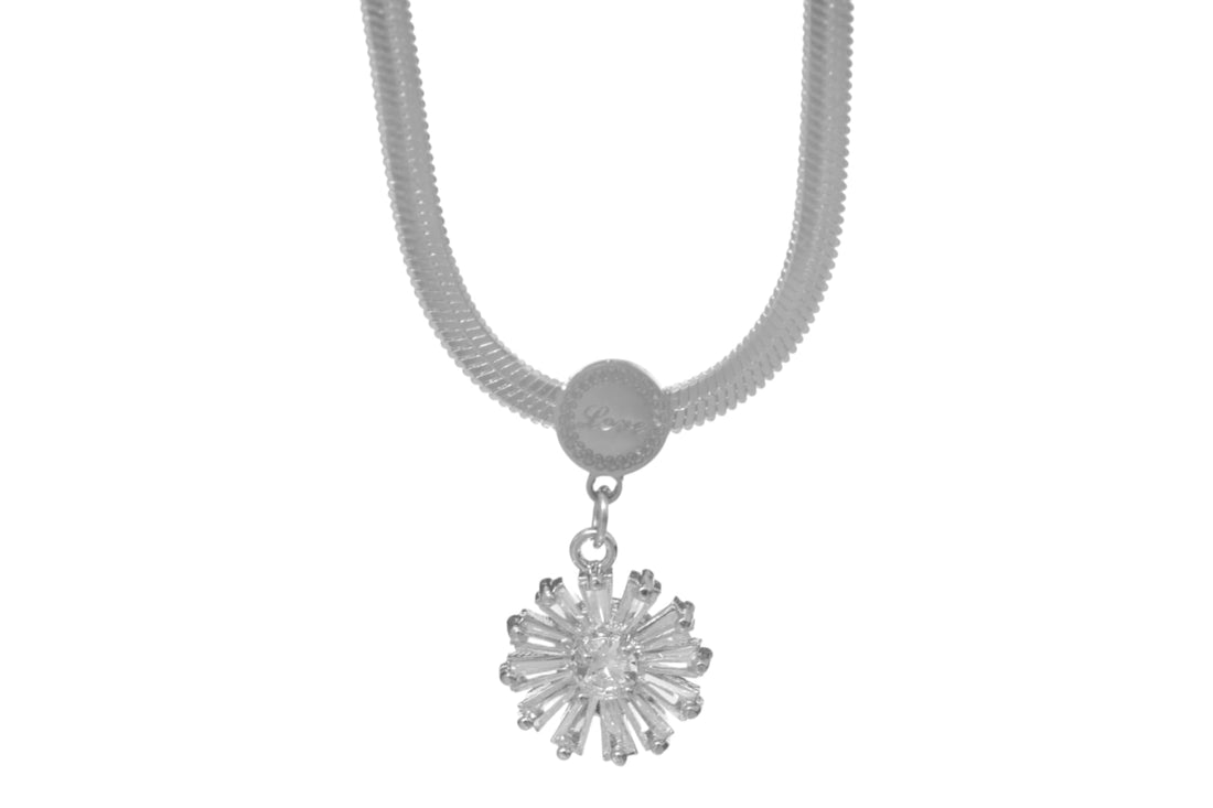 Stainless Steel Dahr Al Hayah Pendant Necklace Stylish Design Adjustable Size for Women, Silver TON-A-1303