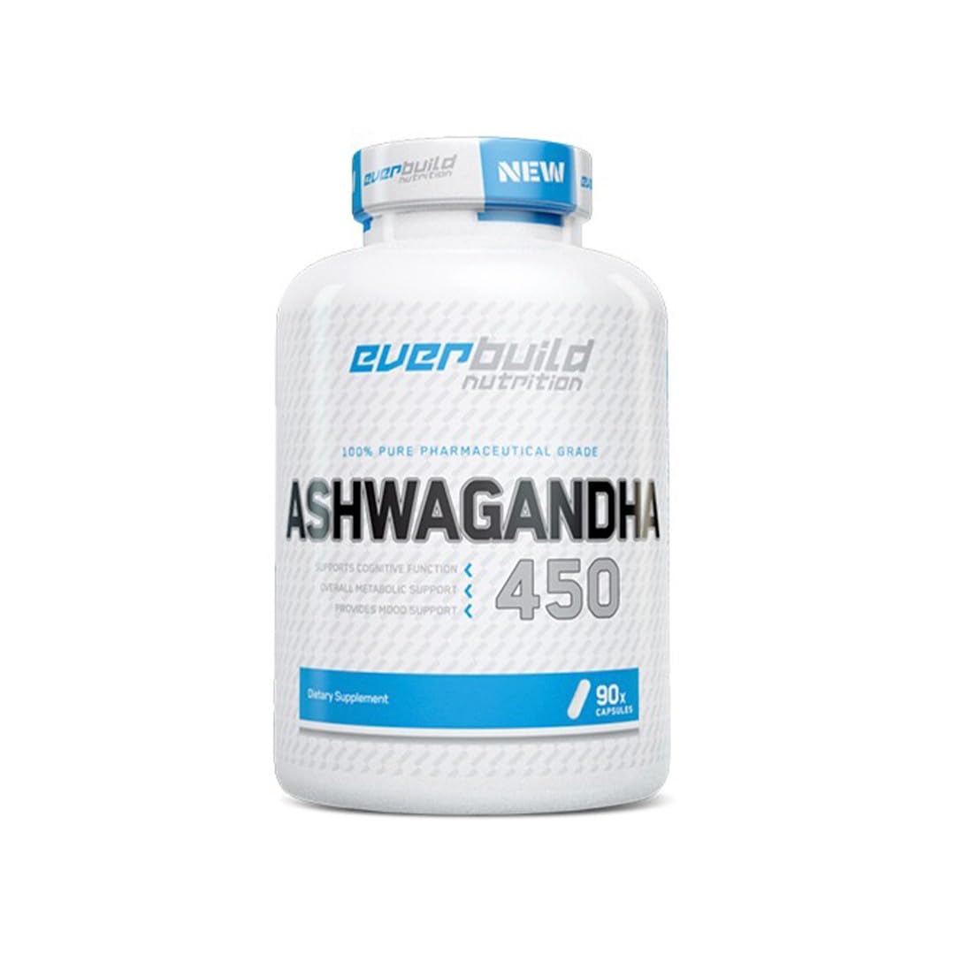 Ashwagandha 450mg, 90 Capsules, Herbal Adaptogen for Stress & Mood Support