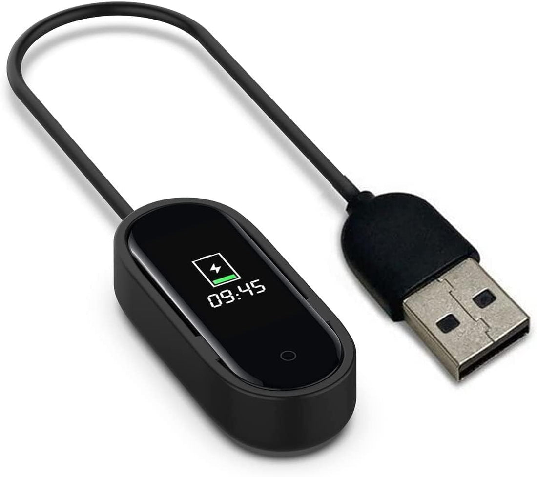 USB Charging Cable Compatible with Xiaomi Mi Band 4 Sports Fitness Tracker Charger Black
