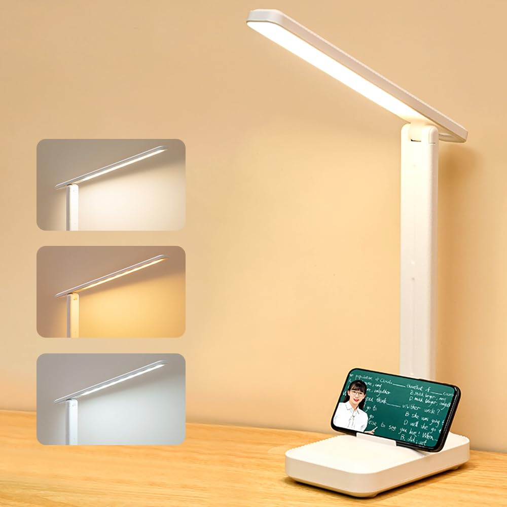 Desk Lamp Reading Eye Care Table Lamp LED Desk Lamp Touch Control 3 Modes, 3 Levels of Brightness 360° Flexo Desk for Reading, Office, Study, Relaxing