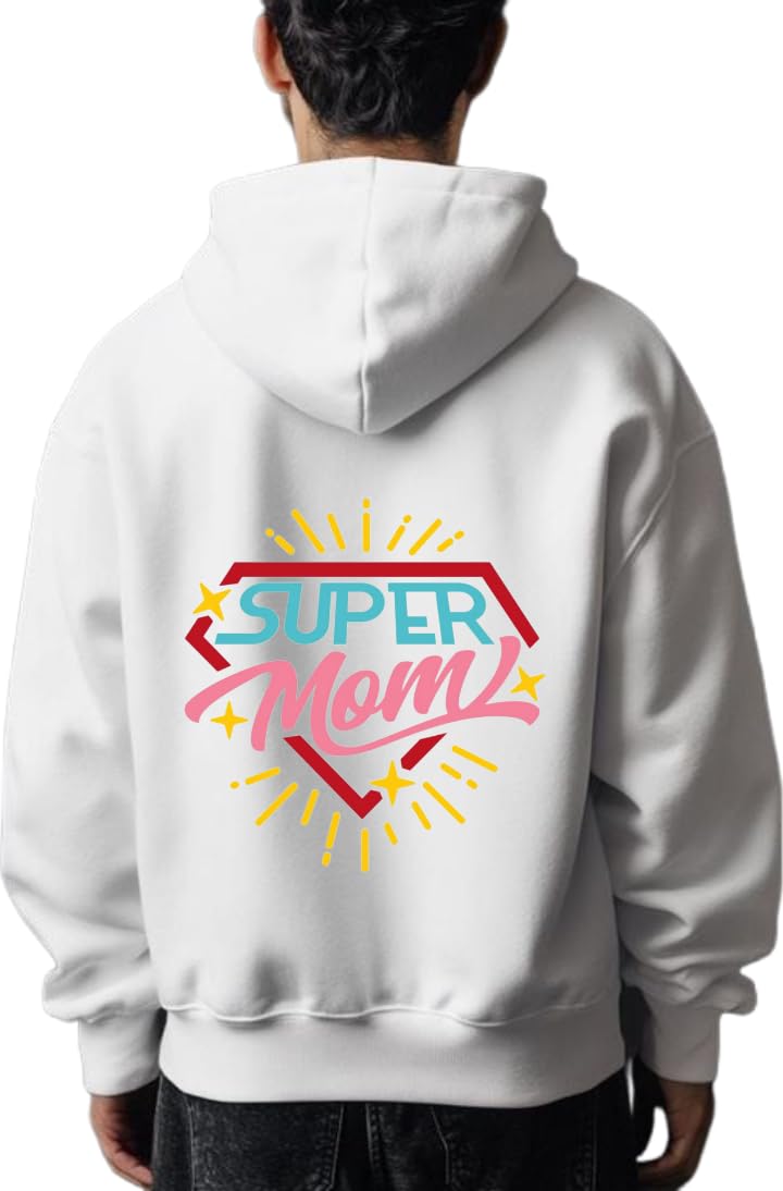 Super Mom Mom dad parents Hoodie White 4