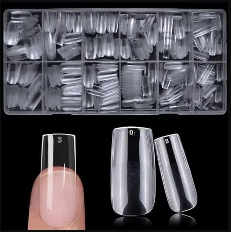100pc Nail Tips Fake Nails Press on Nails Clear Nail Tips Full Medium Square