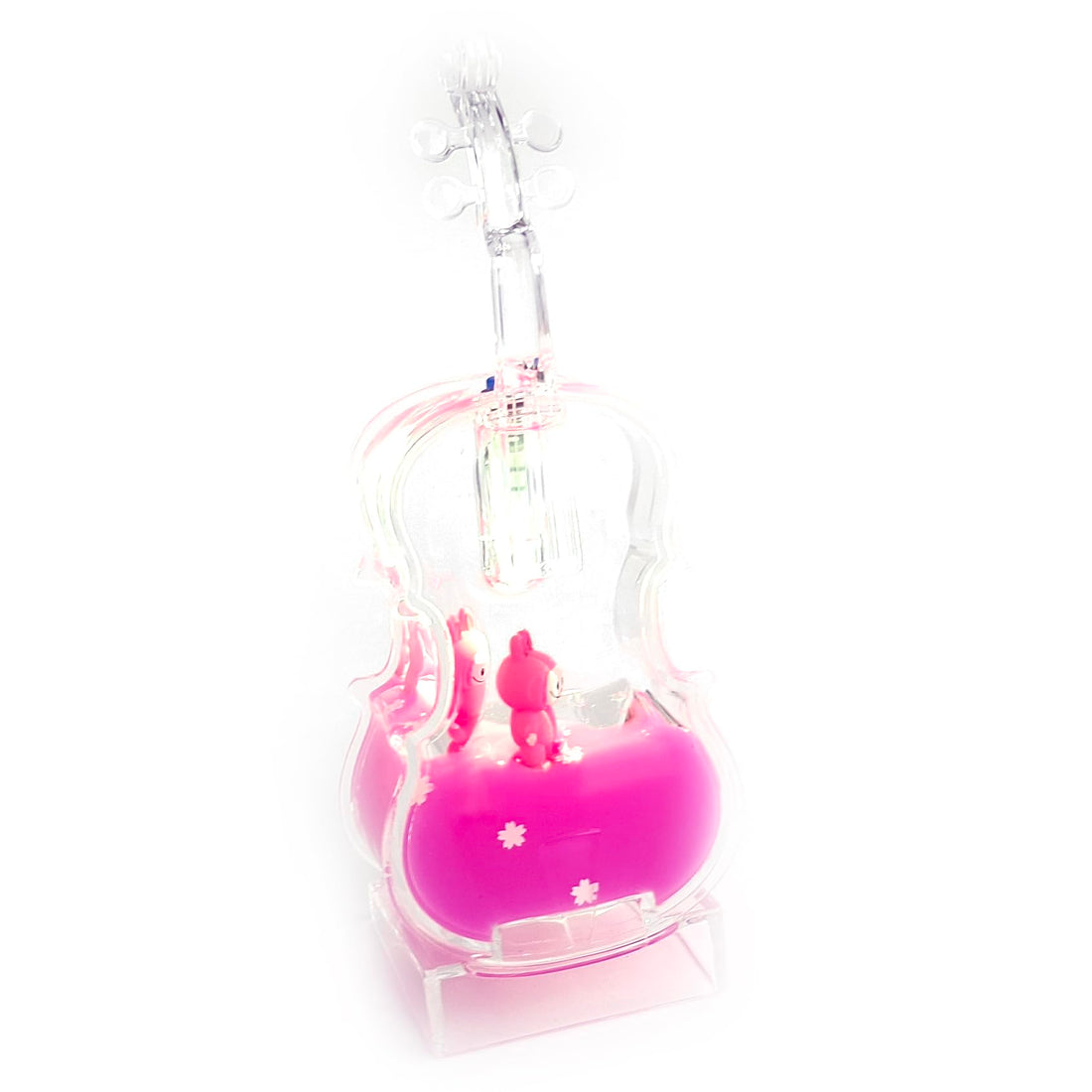 ديكور المنزل وثقاله ورق المكتب مضهه بسائل زيت متحرك ملونة لامع - لعبة الاسترخاء وتهدئة Liquid Motion Paperweight & Decoration - Best Gift Idea For Adults And Kids - Violin Shape (Fuchsia)