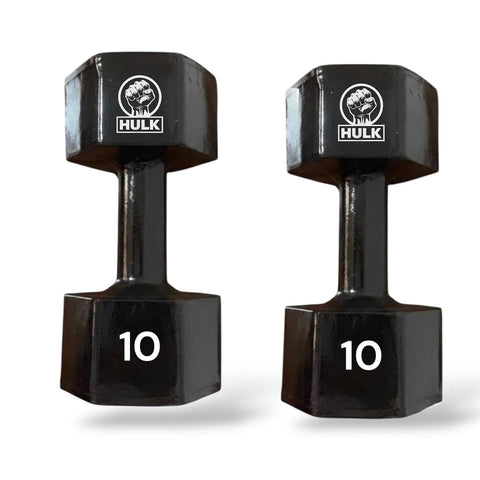 Hulk 10K 2 Dumbbells - Shiny Solid Rubber