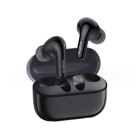 Oraimo SpeedBuds Z True Wireless Earbuds with 4 Mics, Active Noise Cancellation (ANC), 38-Hour Playtime, and Sound360 Spatial Audio - Obsidian Black