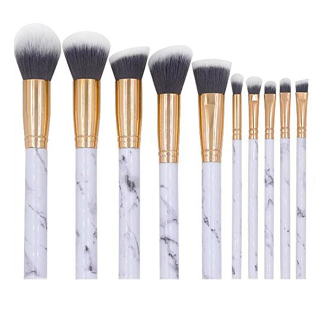 Makeup Brushes Set Professional Premium Synthetic Kabuki Foundation Cream Face Powder Blush Concealer Eyeshadow Brush Cosmetic Brushes (Marble 10Pcs)