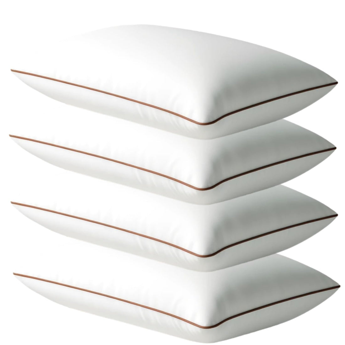 Luxury Hypoallergenic Sleeping Bed Pillows - Soft and Supportive - Premium Down Alternative Fill - Ideal for Side, Back, and Stomach Sleepers Queen Size Set of 4