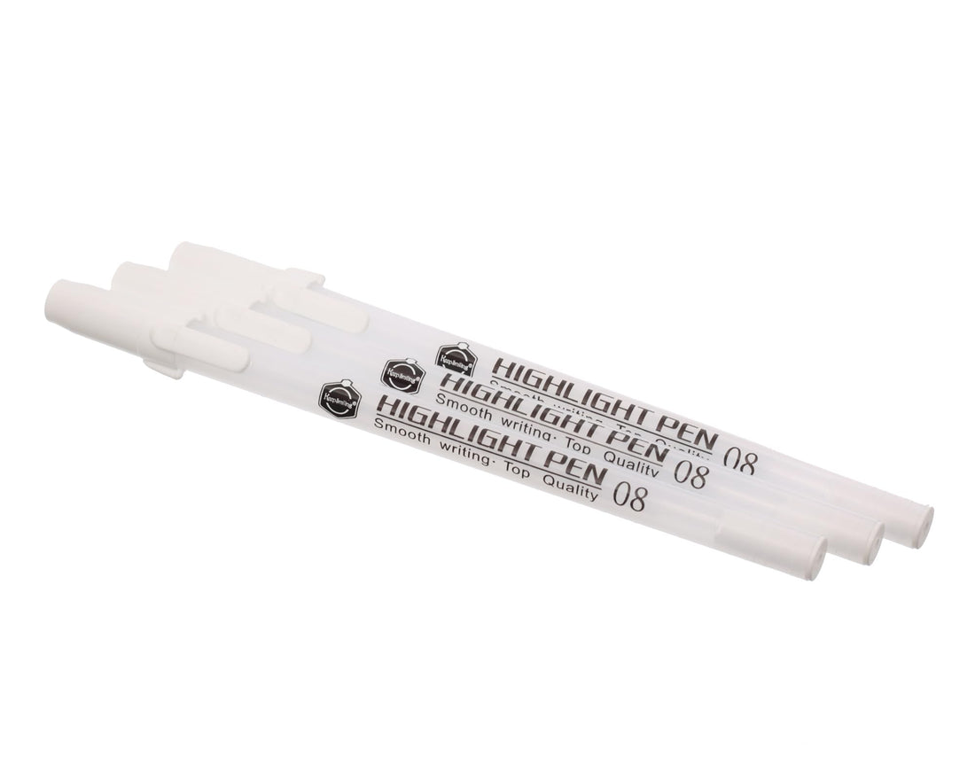 Keep Smiling Highlight White Gel Pen Set Of 3 pens White 8mm Model E0430