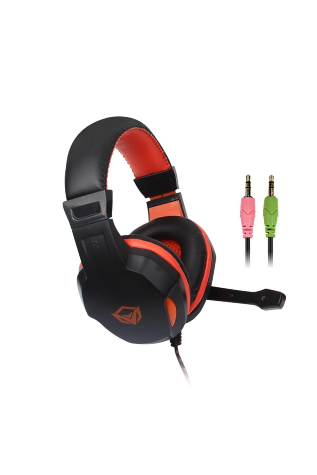 Meetion hp010 - scalable noise-canceling stereo leather wired gaming headset with mic for computer pc/laptop/ps4/xbox one/mobile/tablet - black