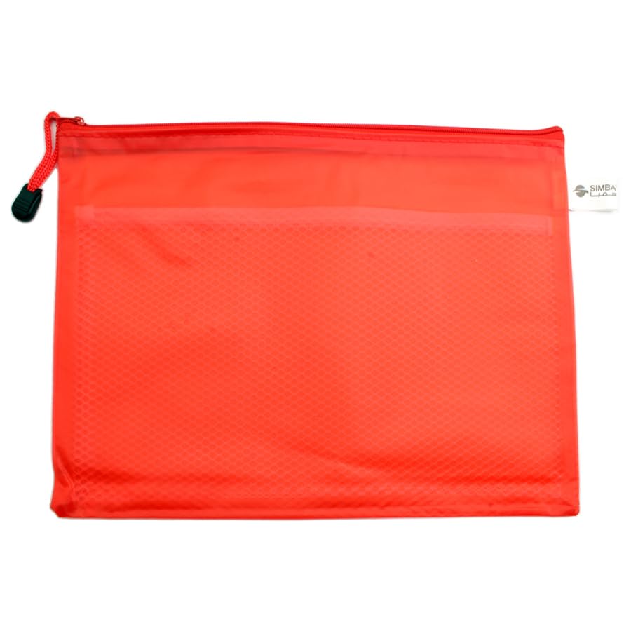 Simba File Protctor with Zipper Red B4 Model S6645-1