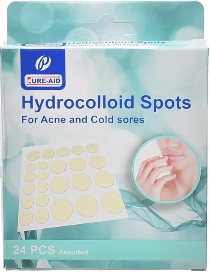 Cure Aid Hydrocolloid spots for acne and cold sores Skin Tone Pill Sticker 24 Piece