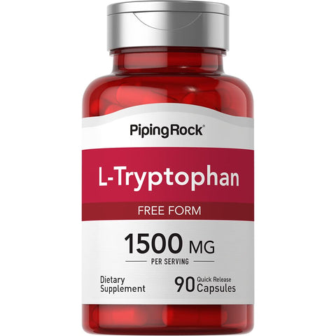 PipingRock Piping Rock L-Tryptophan 1500 Mg | 90 Capsules | Free Form | Non-GMO Supplement, Gluten Free