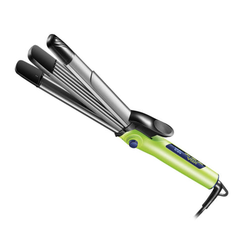 VGR 4-in-1 Hair Styler V-570, Ceramic Coated Plates, LED Display, 100°C-200°C, 60W, for Curling, Straightening, Crimping and Waving (Green)