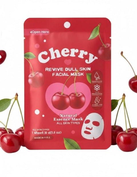 Sheet Face Mask Skincare for All Skin Types, Hydrating & Nourishing Suitable for Sensitive Skin, Bulk Facial Mask Set for Women, Face Mask Gifts Set for Face Spa (CHERRY)