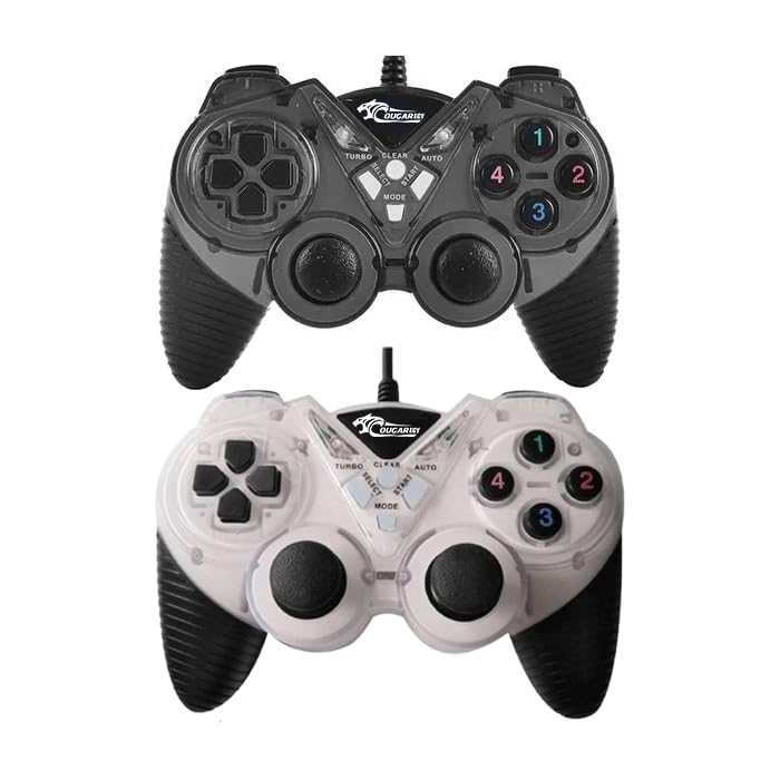 COUGAR-EGY (9082) USB Wired Double Gamepad Turbo Controller with Vibration Function For PC or Laptop, 1.5 Meter (BLACK&WHITE)