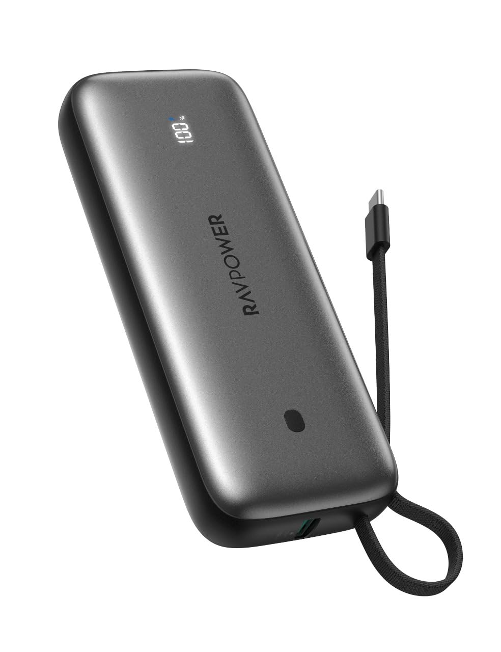RavPowerRP-PB1224 Pro Power Bank PD Pioneer 20000mAh 30W 3-Port Built-In USB-C Silver Gray |18 Months Warranty