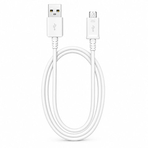 Micro USB Cable, 1 Meter Length, USB-A to Micro USB Charging and Data Transfer, Compatible with Android Phones, Power Bank, Bluetooth Headphones, Cameras and GPS Devices, White