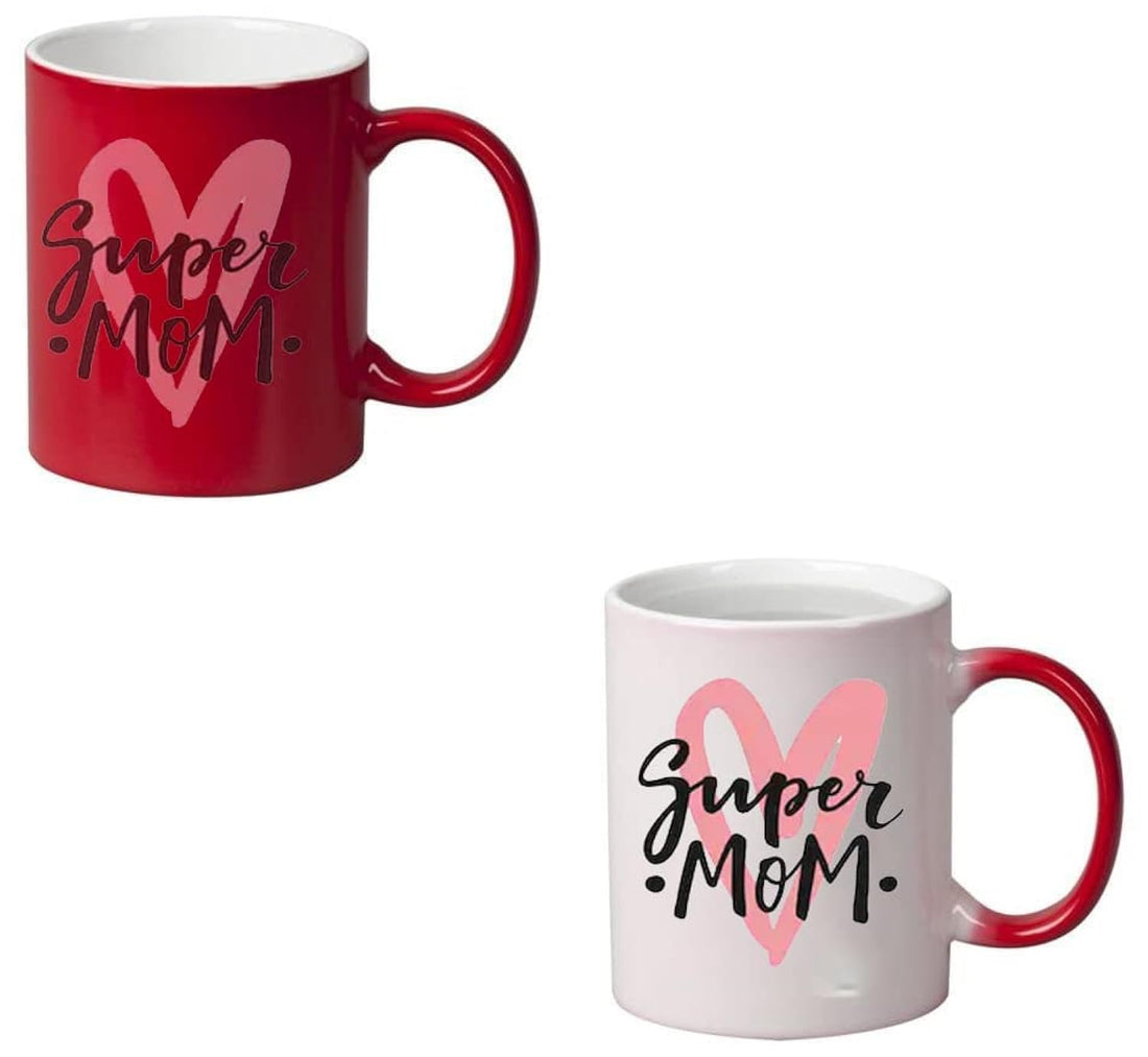 Magic Mug For Coffee or tea, Super Mom - Mother mugM-RED-02243 RED