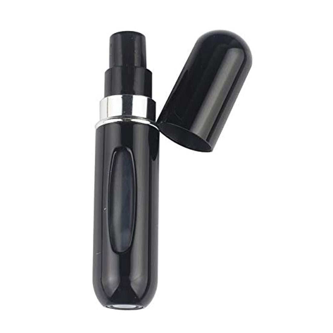 Portable Bottom Refillable Spray Perfume Bottle Set For Travel (5Ml, Black)
