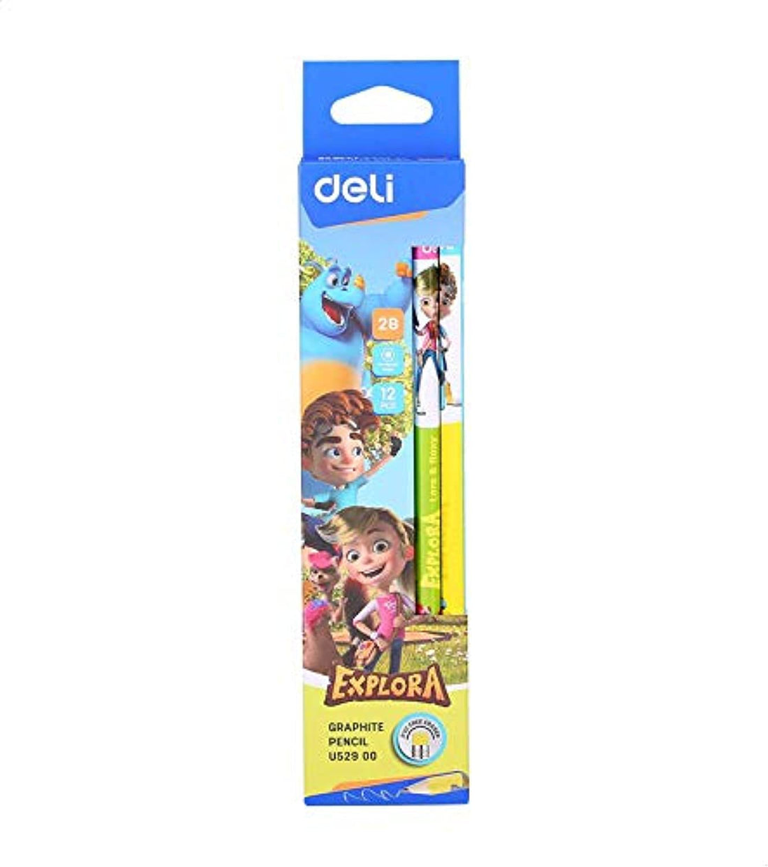 Deli U52900 Graphite Pencil 2B Pack Of 12 Pieces - Multi Color