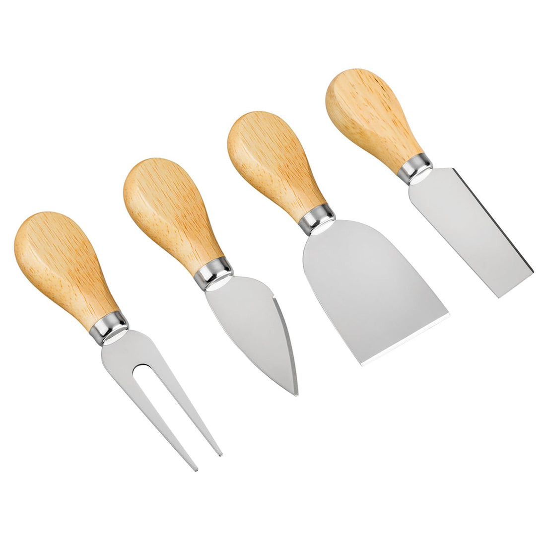 Cheese Knives - 4 Pieces Set Cheese Knife - Stainless Steel Cheese Slicer with Wood Handle Cheese Cutter 4 Cheese Knives Set include: Mini Knife Butter Knife Spatula & Fork