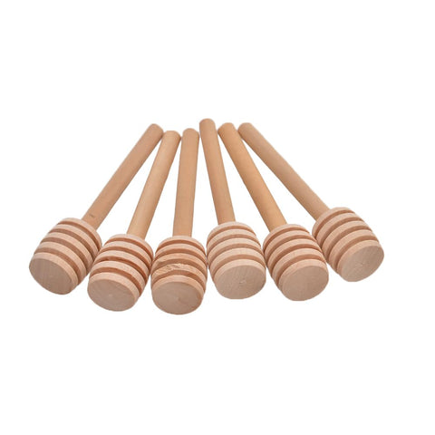 Generic Wood Honey Mixing Spoon Dipper Sticks Set Of 5 Pieces - Wooden
