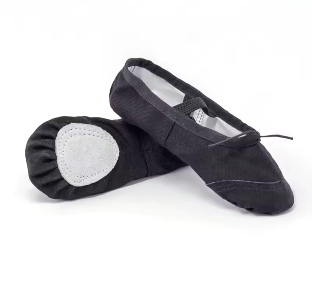 Ballet Ballerina Canvas Flat Leather Sole Dance for Toddlers Kids Yoga Ballet Dancers for Girls (Multicolour)