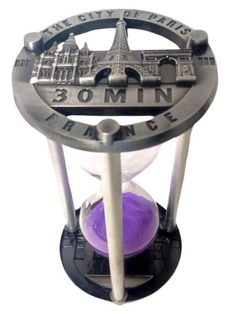 30-minute glass and metal hourglass