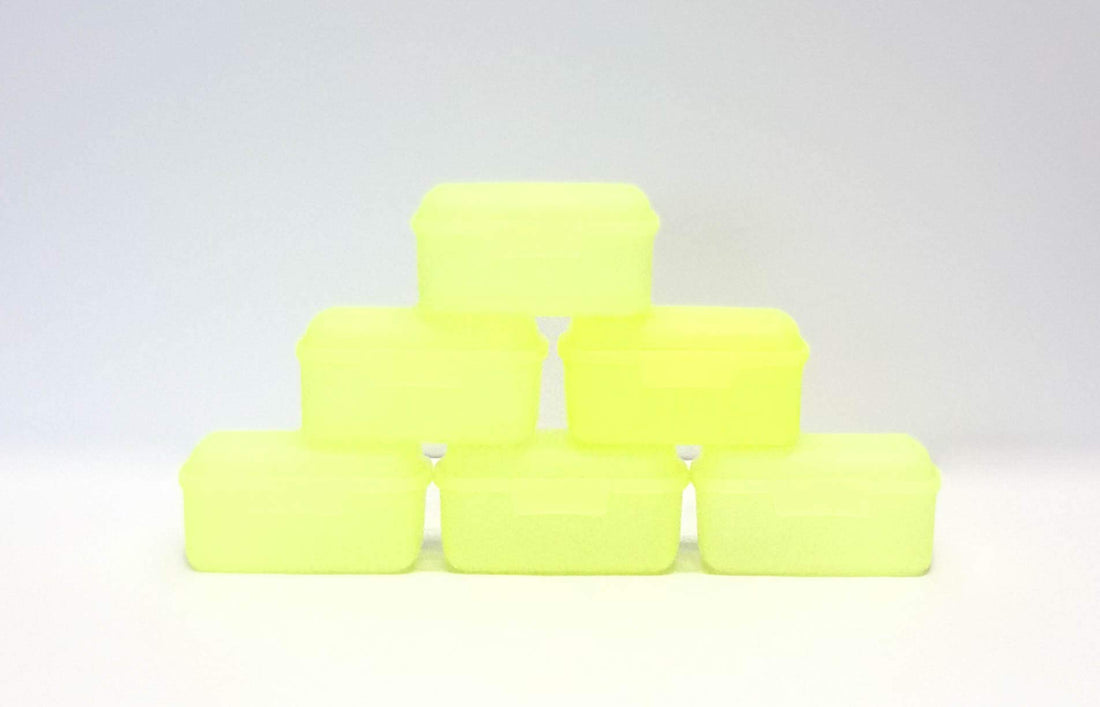 Mintra Home Utility Boxes - 400ml YELLOW - 6 Pack - (4.75inW x 3.25inD x 2.25inH) - great utility box, storage box for crafts and other small items