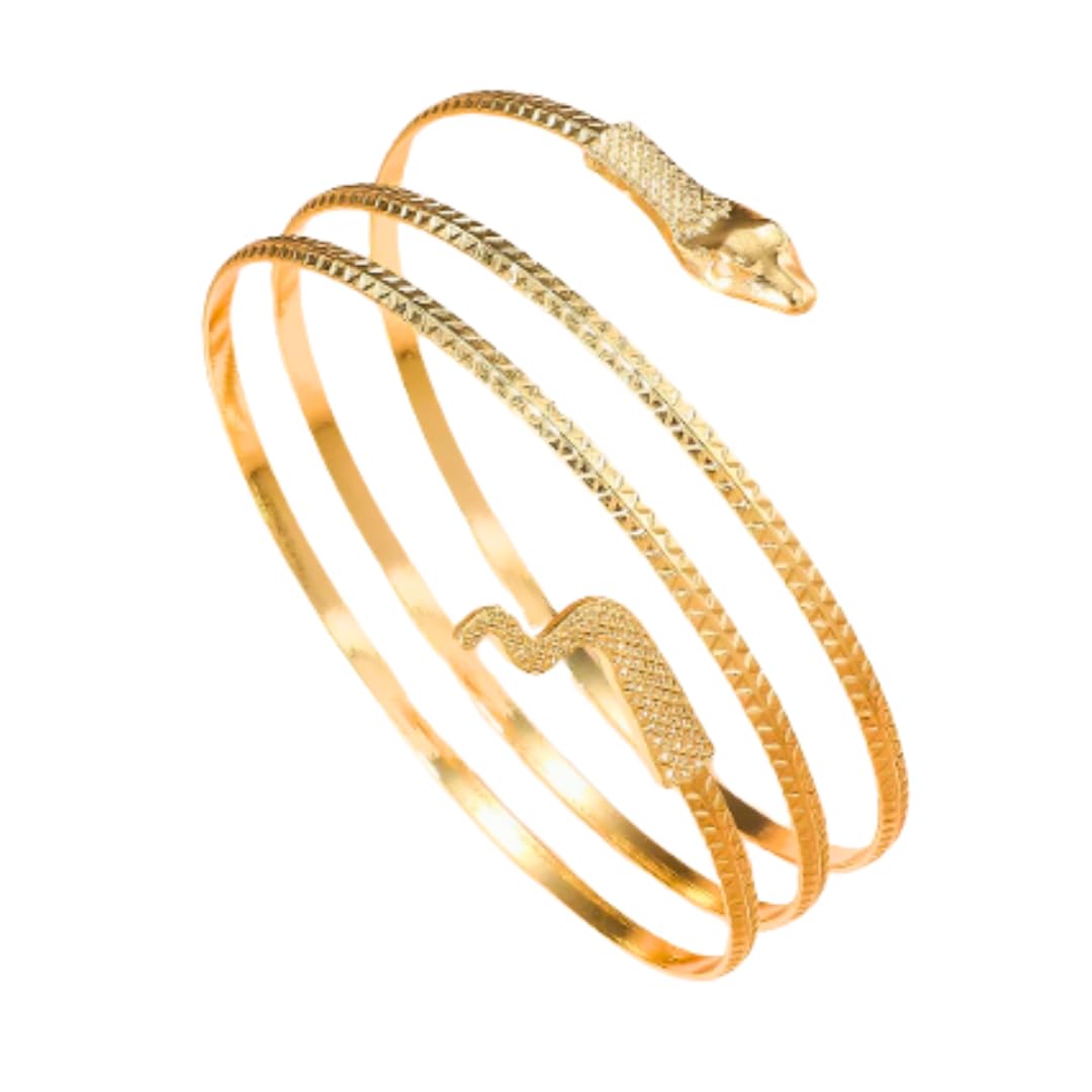 Gold Women Arm Bracelet - Snake Wrap - Fashion Charm Accessory for Girls