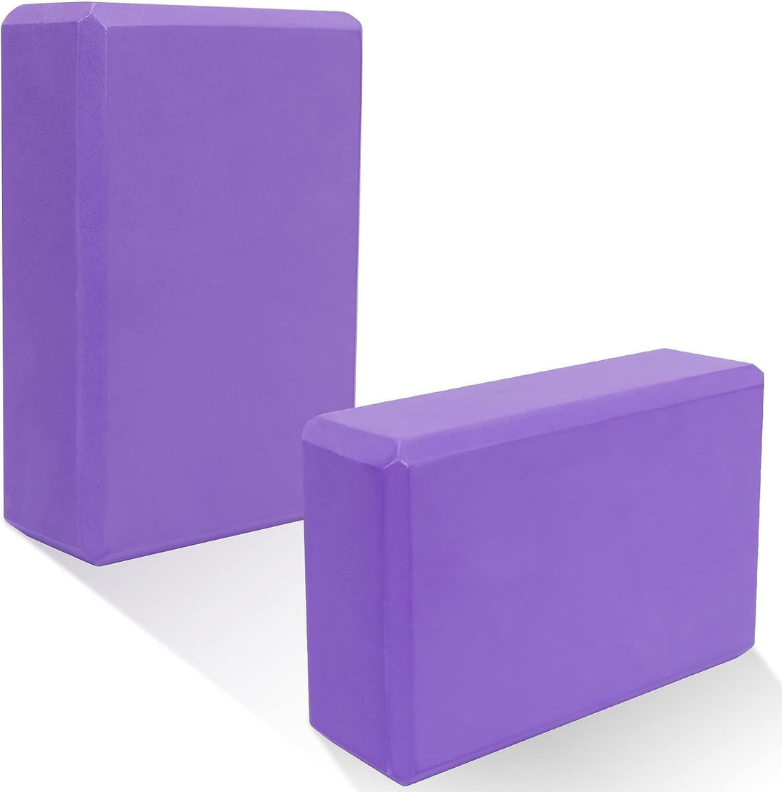 Yoga Block - Supportive Latex-Free Eva Foam - Soft Non-Slip Surface with Beveled Edges, Pilates, Meditation - Yoga Accessories for Stability, Balance, Deepen Stretches (pack of 1)