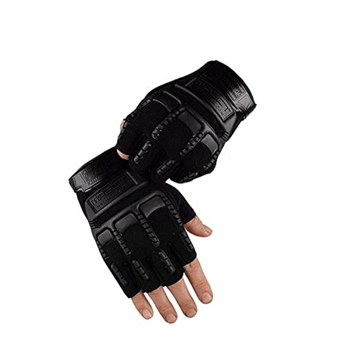 Half finger gloves sport cycling motorcycle and weight lifting - black