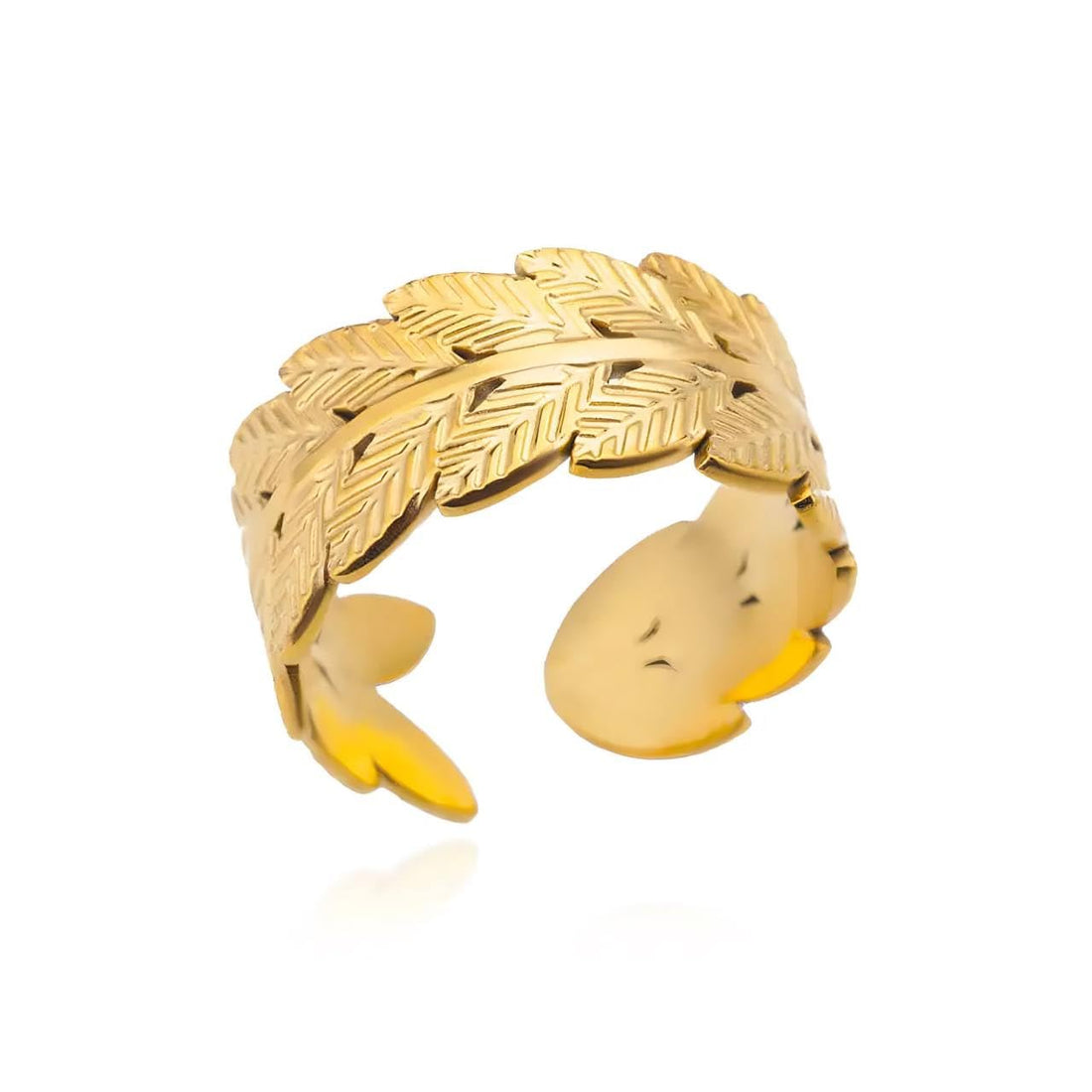 Generic New Leaf Adjustable Finger Ring Wedding Wide Couple Open Rings Party Jewelry Gift