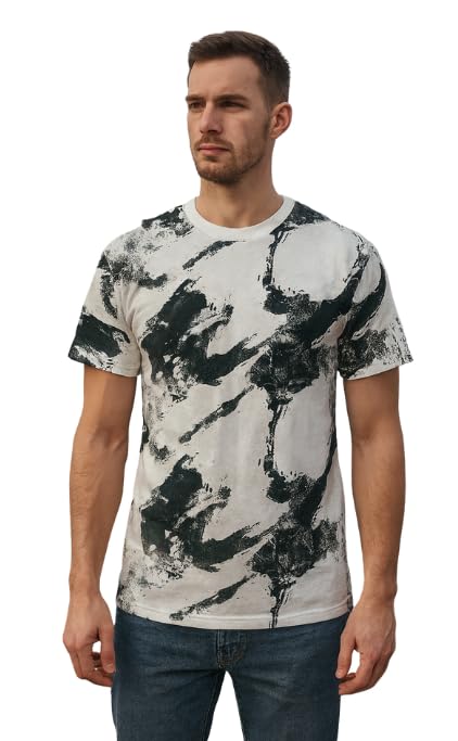 Men’s Oversized Cotton T-Shirt – Casual Streetwear Graphic Print, Short Sleeve, Crew Neck, Comfortable Fit