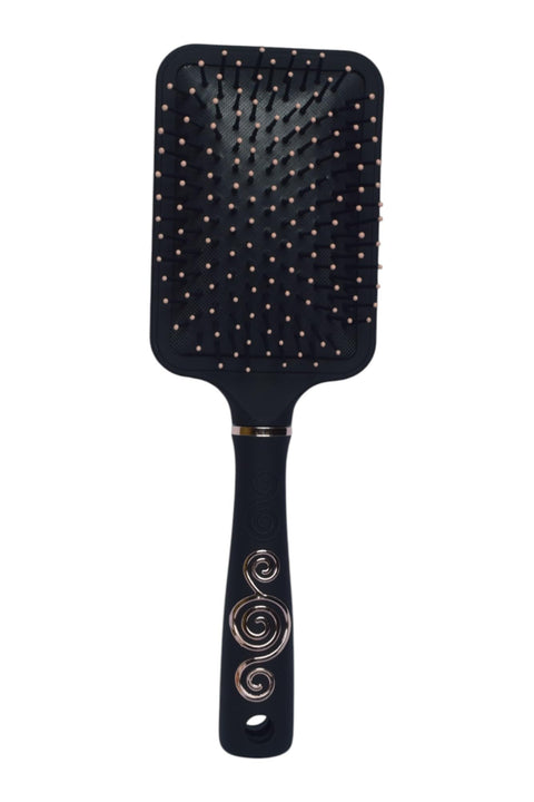 Paddle Hairbrush For All Hair Types - Black Silver