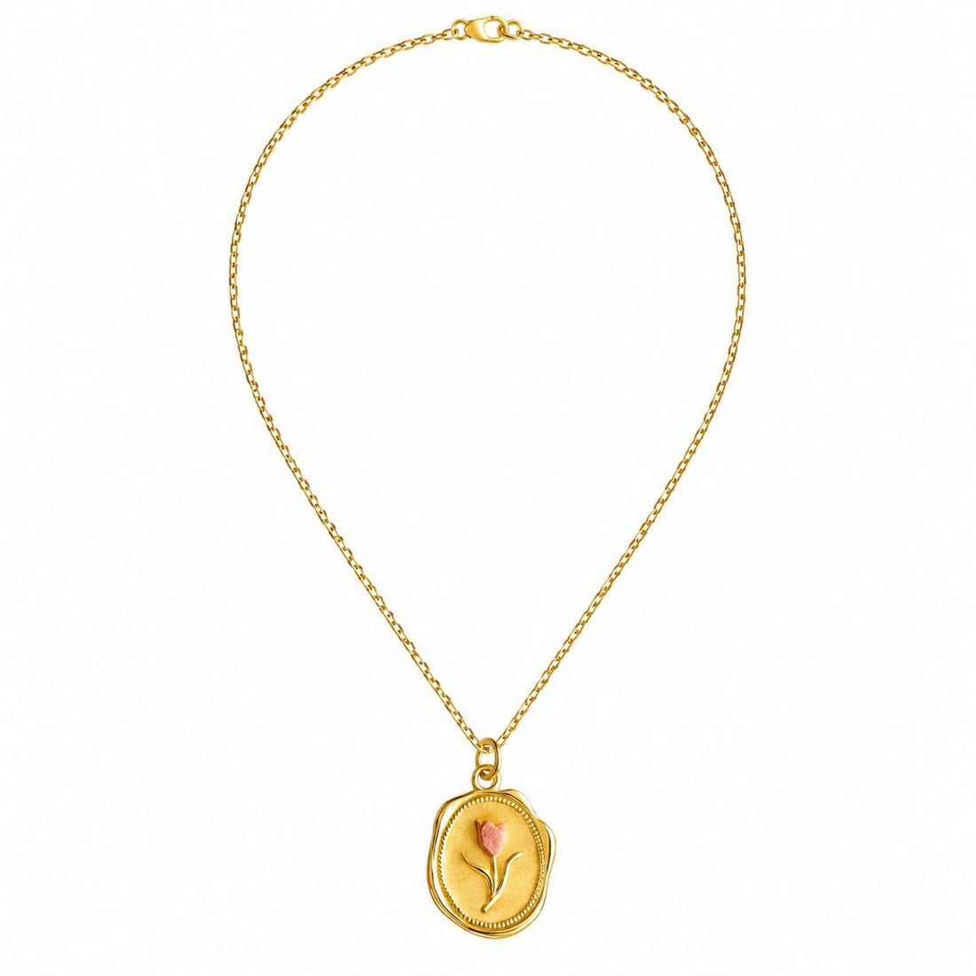 Women Gold Rose Tulip Flower Pendant Necklace Elegant Rose Flower Pendant Soft Accessory for Girls Women
