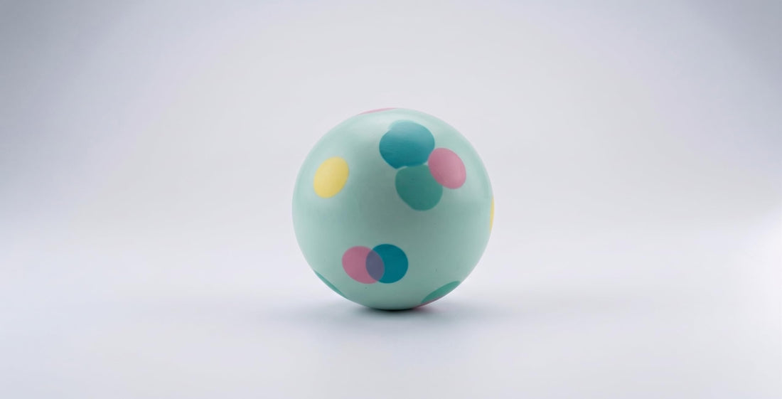 dog rubber ball 8 cm rubber stuffed multicolor