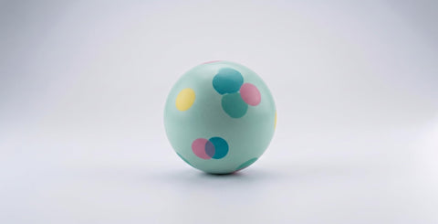 dog rubber ball 8 cm rubber stuffed multicolor