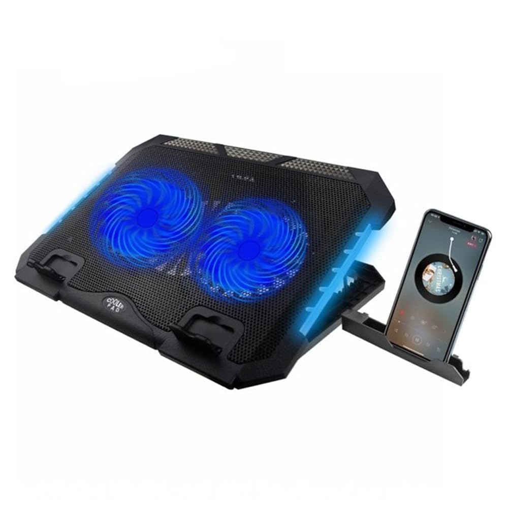 KL332 Cooler Pad with Phone Holder Adjustable Aluminum Laptop Stand RGB Foldable Computer Cooling Fans for Laptop