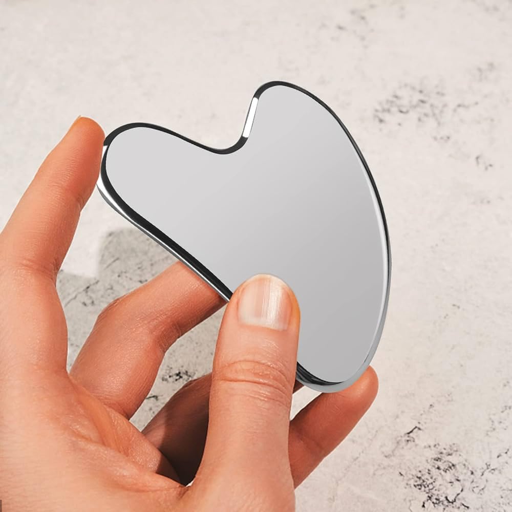 Gua Sha Facial Stainless Steel/for Skin Firming/Reducing Puffiness & Improving Blood Circulation