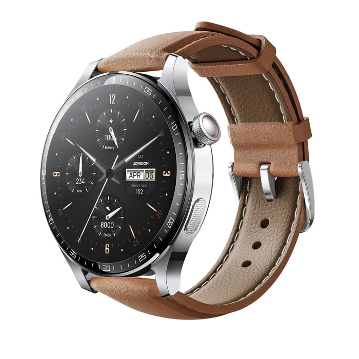 Joyroom Classic Series JR-FC2 Pro Smart Watch (Answer/Make Call) Stylish, Premium Design with Bluetooth Calling & Health Tracking Features - Moonlight Silver