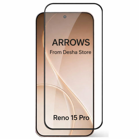 ARROWS Tempered Glass Screen Protector for Oppo Reno 15 Pro, HD Clear, Full Coverage, 9H Hardness, Anti-Scratch, Case Friendly, Bubble-Free Easy Installation, Fingerprint Unlock Supported
