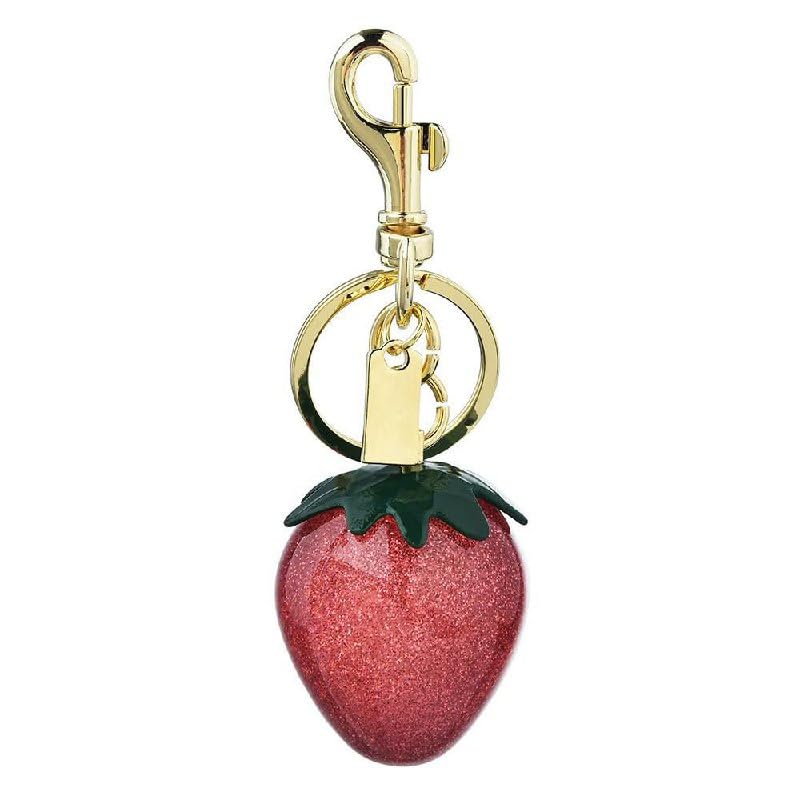 ZonShop Cherry Bag Charm Stainless Steel 18K Gold Plated Fruit Purse Charm for Handbags Bling Cherry Keychain Accessories