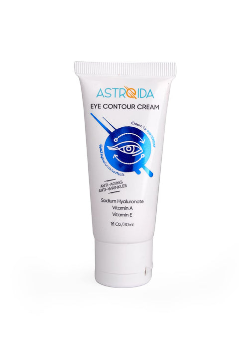 Astroida Eye Contour Cream 30ml 1fl Oz With Hyaluronic acid, Vitamin A,E,C & Caffeine - Anti Aging - Anti Wrinkles, Anti Dark Spots, Sun Protection