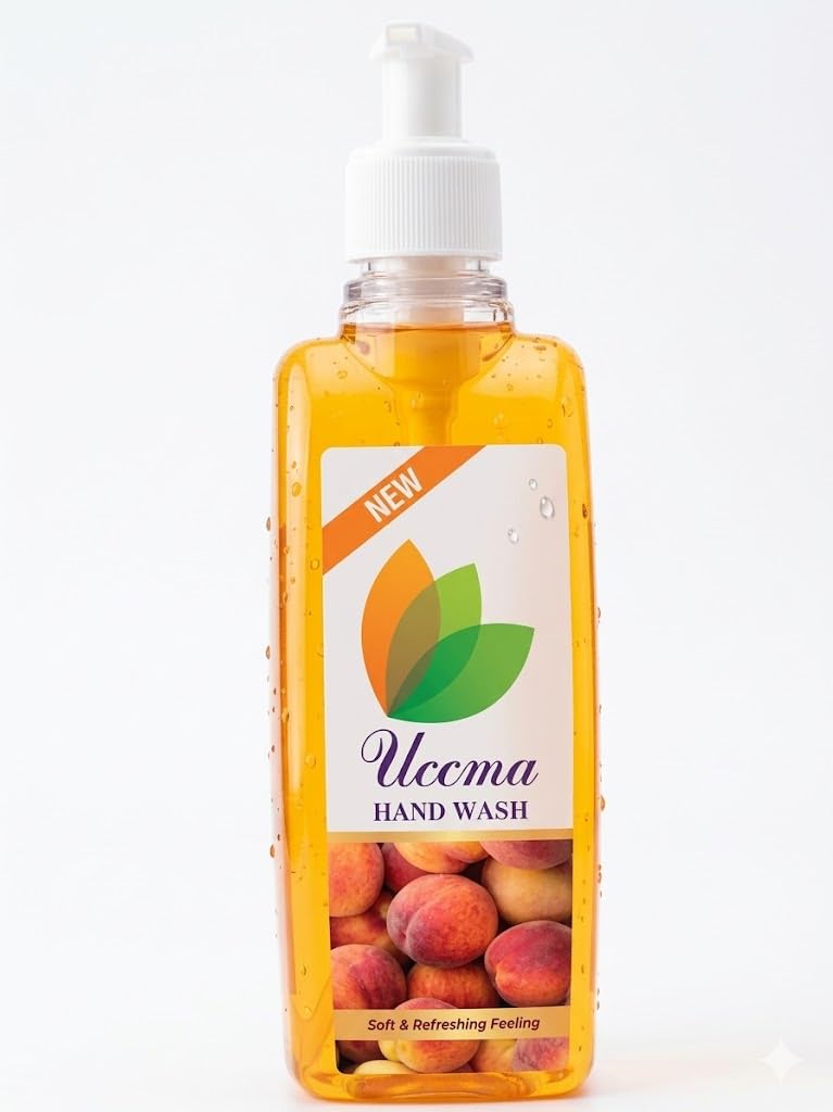 uccma Hand Wash Designed to Effectively Cleanse and Disinfect Your Hands with Fresh Scent and Sensation 500ml (Peach)