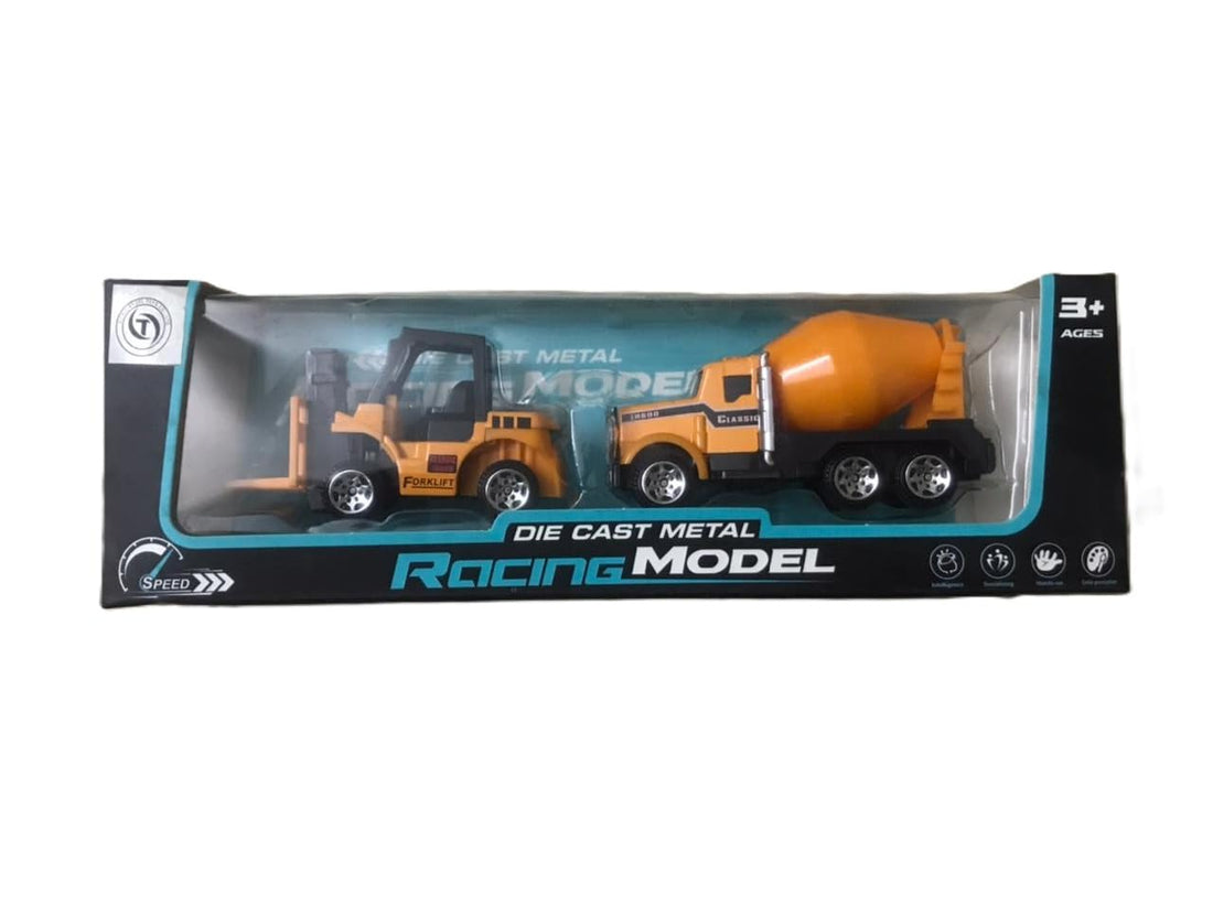Maket Cement Mixer and Die-cast Metal Bulldozer, Construction Model Cars,